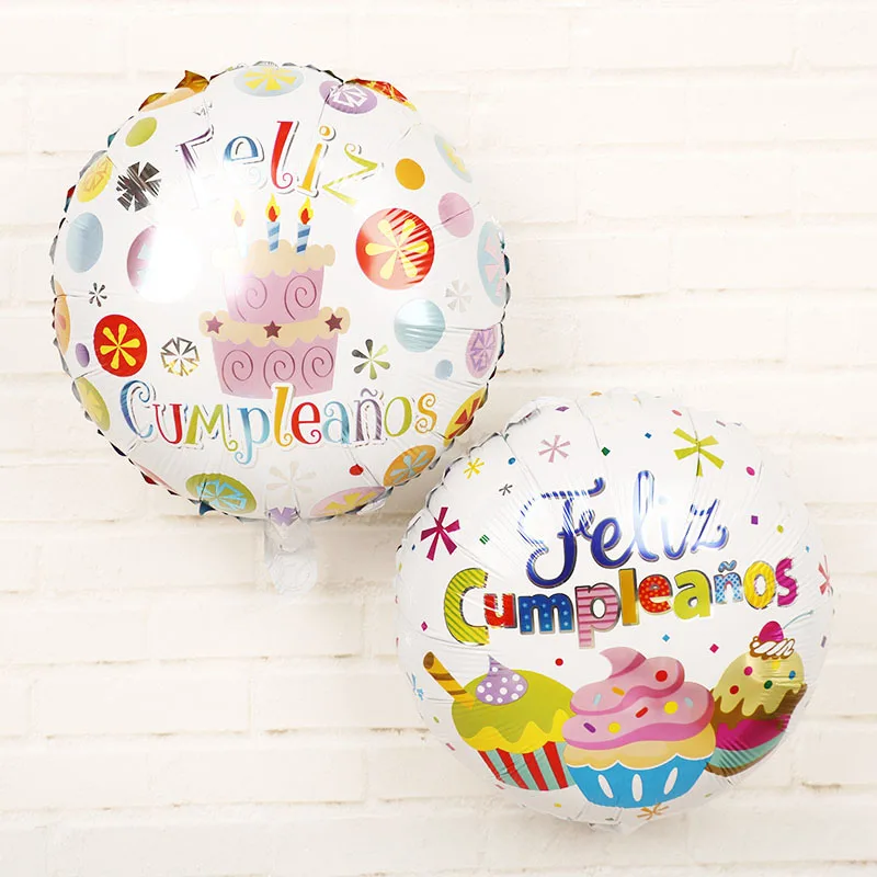 10pcs 18inch Spanish Happy Birthday Foil Balloons Feliz Cumpleanos
