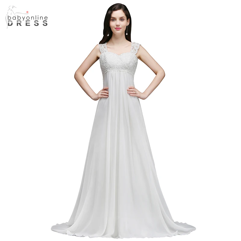 Dress A Line Sleeveless Simple Wedding Dress