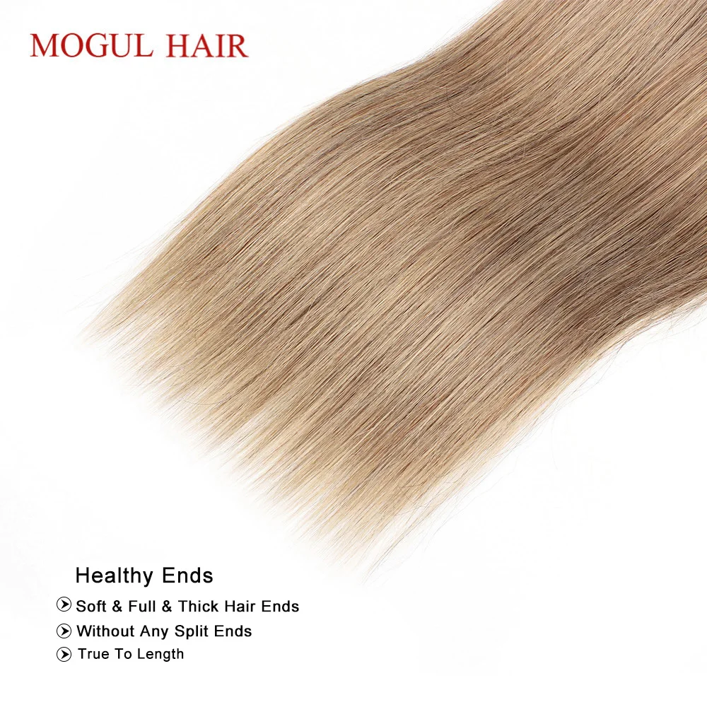 MOGUL HAIR Color 8 Ash Blonde Colored Indian Straight Hair Weave Bundles 2/3 bundles 100% Remy Human Hair Extension