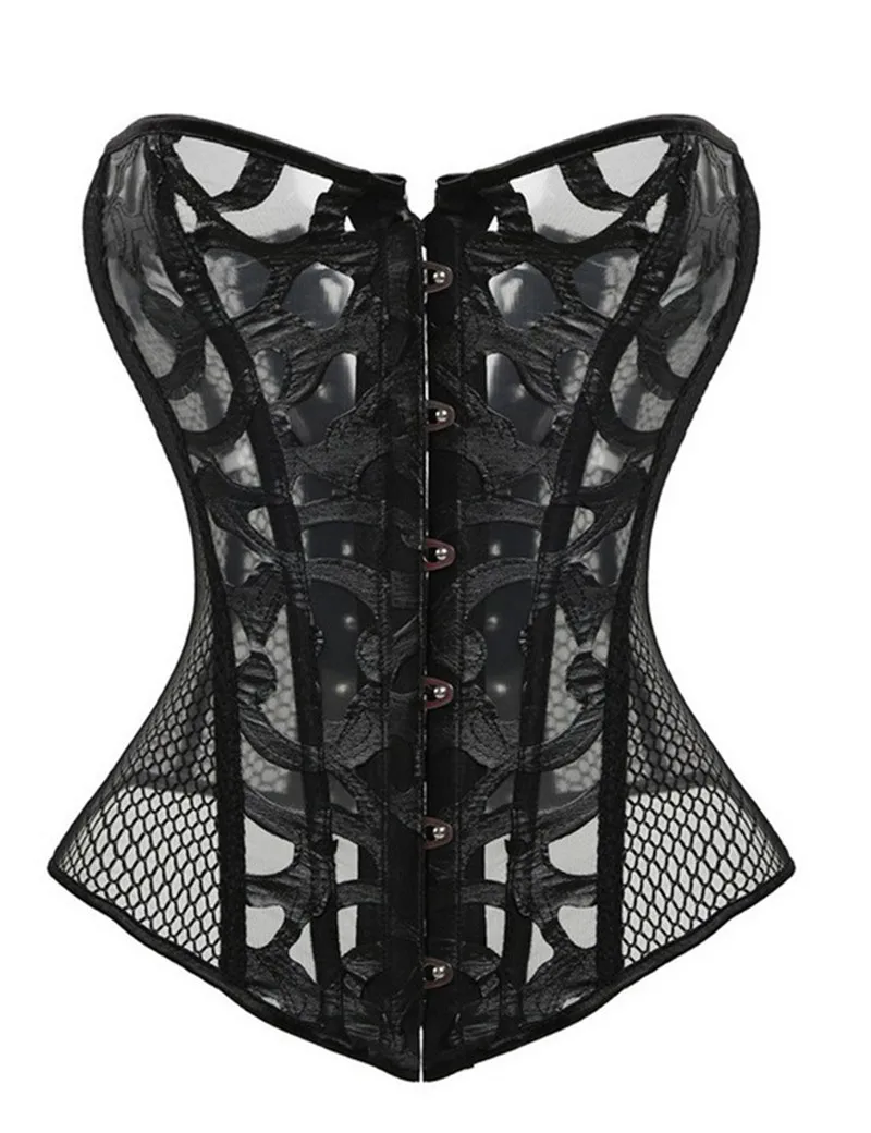 

AA2233 Waist shaping transparent harness gothique korset shapers vintage bustier top fishnet hollow out strap hot corset sexy