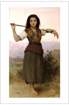 

figurative art posters canvas painting portrait pictures mural prints art William-Adolphe Bouguereau The Shepherdess