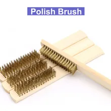 URANN 6x16 ряд бука деревянная ручка латунная проволочная щетка медная щетка для промышленных устройств поверхность/Внутренняя Полировка Шлифовка Чистка