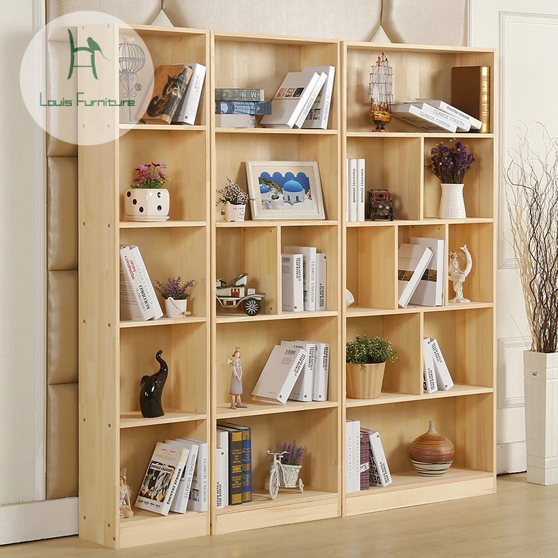 Solid Wooden Bookcase Large Capacity Modern Light Doors Large Capacity Wardrobe Free Pine Shelves Bookcase AliExpress