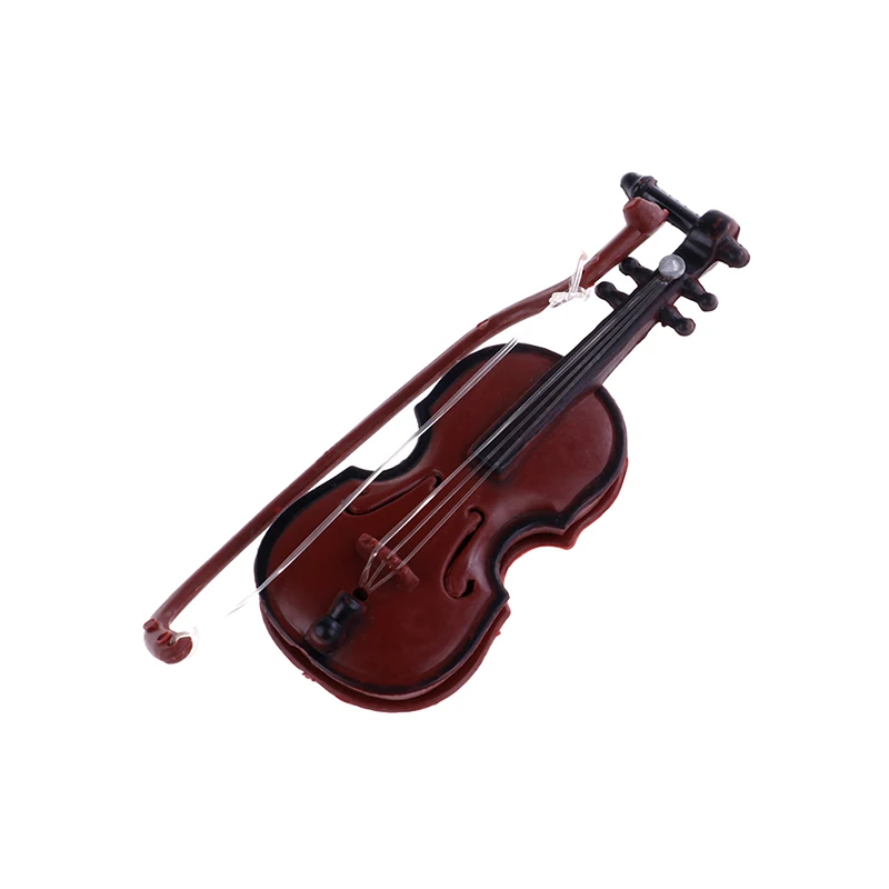 1Pc пластиковый красный Мини скрипка Кукольный домик для ясельного возраста