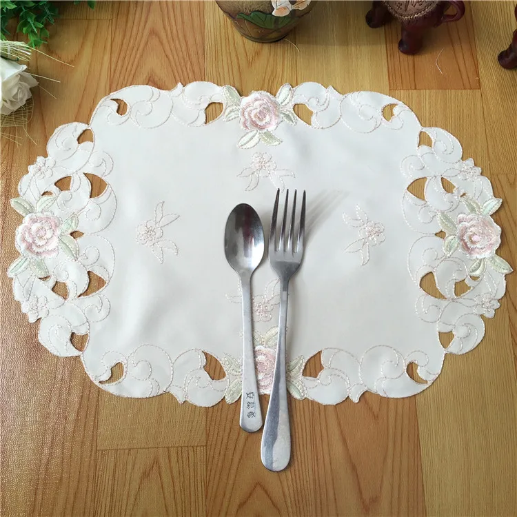 Buy New Satin Embroidery Place table mat lace pad