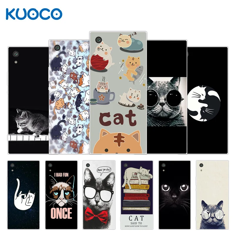 

For Sony Xperia XA1 G3112 G3116 Soft TPU Silicone Dif Cat Design For Sony Xperia Z6 Cover For Sony XA1/Z6/XA 1 Phone Cases