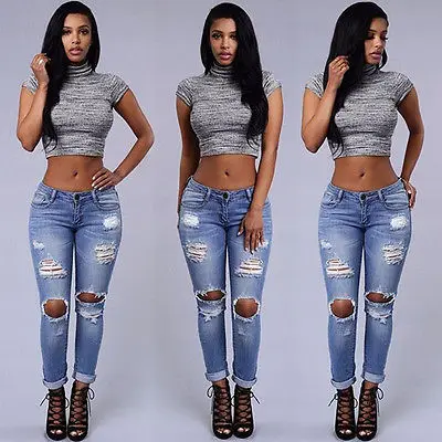 Womens Ladies Stretch Faded Ripped Slim Fit Skinny Denim Jeans Size UK 6 8 12 14 Womens Ladies Stretch Faded Ripped Slim Fit Skinny Denim Jeans Size UK 6 8 12 14