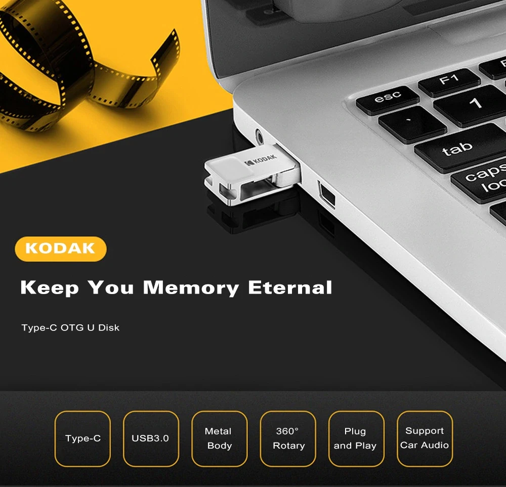 Kodak USB3.1 type-C двойной интерфейс металлический USB флеш-накопитель K223C 16 ГБ 32 ГБ 64 ГБ 128 Гб карта памяти U диск USB3.0 флешка