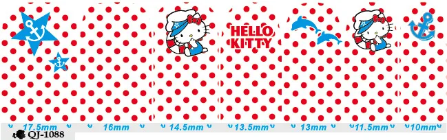 14 шт./лист 14 Тип hellokitty ногтей Обертывания 3D на весь ноготь Стикеры дизайнерские наклейки для ногтей Переводные картинки макияж тату Маникюр Инструмент - Цвет: QJ-1088 1sheet