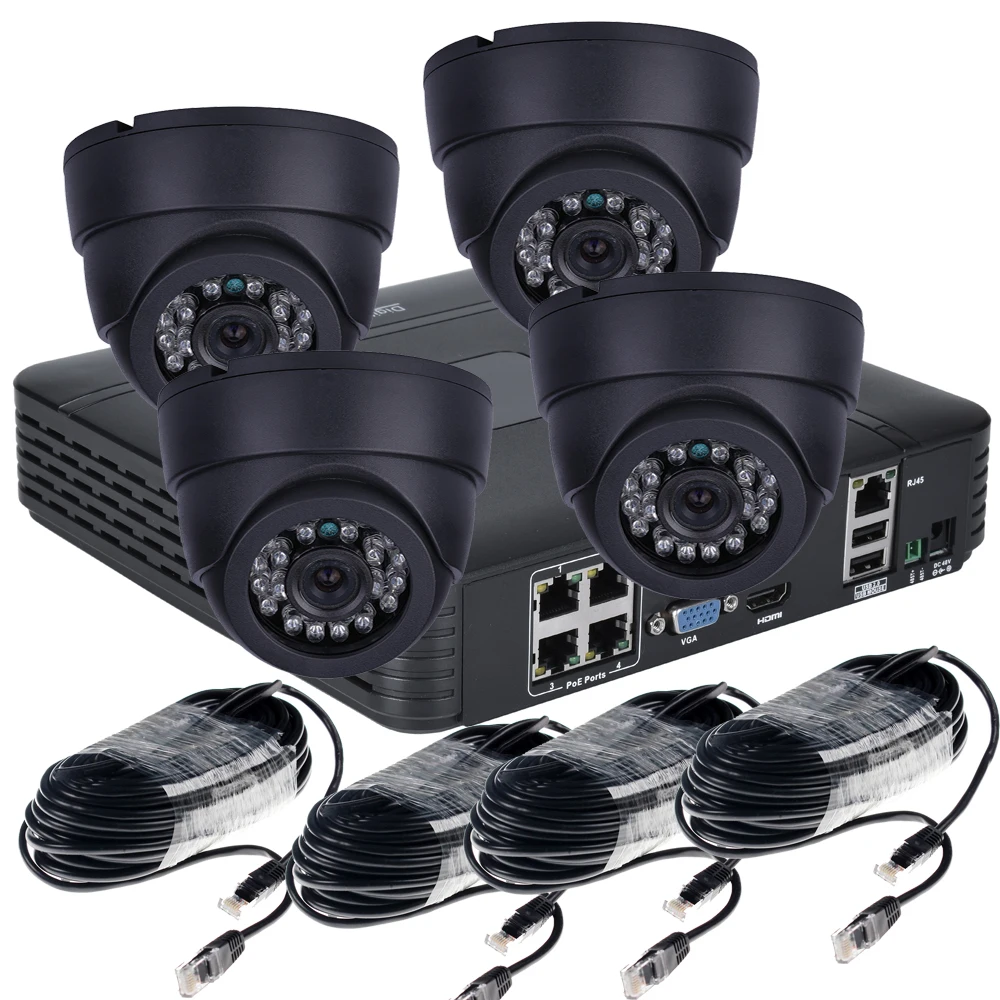 Система видеонаблюдения Hamrolte 4 канала POE NVR Full HD 1080P 2 8 мм широкий угол обзора