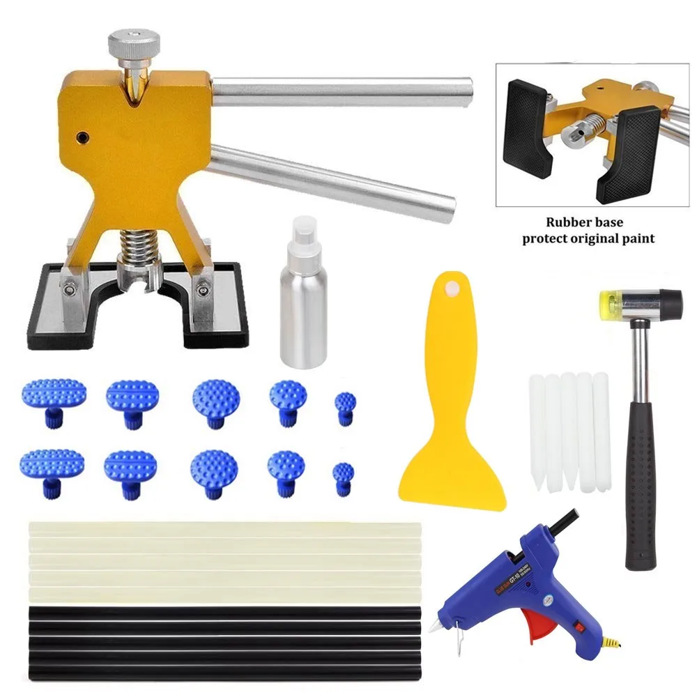 

Auto Dent Puller Paintless Dent Repair Tools kit Puller with Hot Melt Glue Gun Glue Sticks for Car Body