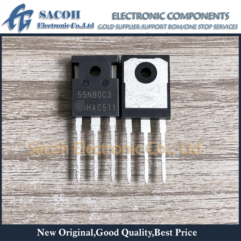 

New Original 5PCS/Lot SPW55N80C3 55N80C3 55N80 TO-247 54.9A 800V Power MOSFET Transistor