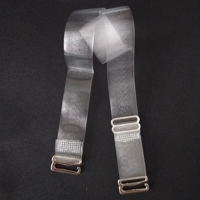 1.5cm Wide Elastic Silicone Bra Straps Transparent Frosted Invisible