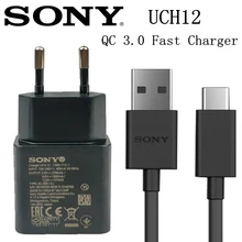 Оригинальное Европейское UCH12 настенное зарядное устройство sony QC 3,0 Быстрая зарядка usb 3,1 type c кабель для xperia xa1 XZ XZs XC XZp XZ1 XZ1C телефон