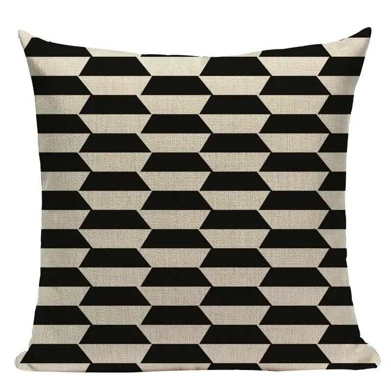 Пользовательские геометрические подушки декоративные узоры подушки льняные наволочки для дивана 45 см x 45 см Высокое качество декор наволочки - Цвет: L196-3