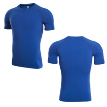 Летняя мужская футболка быстросохнущая облегающая фитнес-майка спортивная одежда для спортзала короткие рубашки для бега Мужской, футбол, спортивные майки