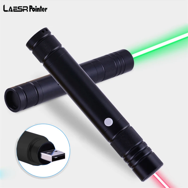 USB Rechargeable Red Lasers Green Laser Pointer Pen High Power Beam Sight for Hunting Camping Hiking 