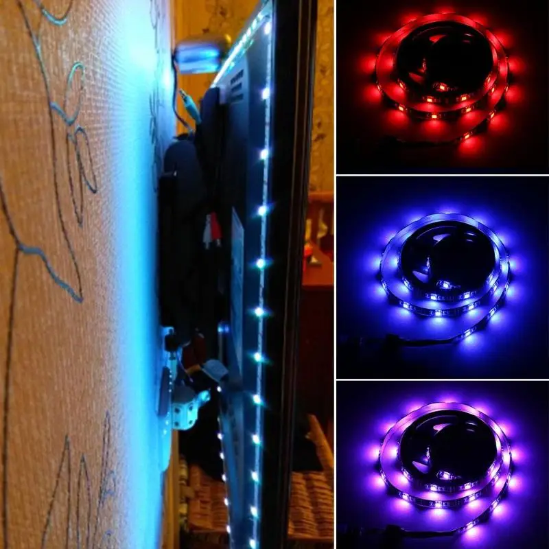 

USB 5050 LED Strip RGB Fairy Light IP65 Waterproof DC 12V TV Backlight String Lamp with Mini 3 Keys Controller