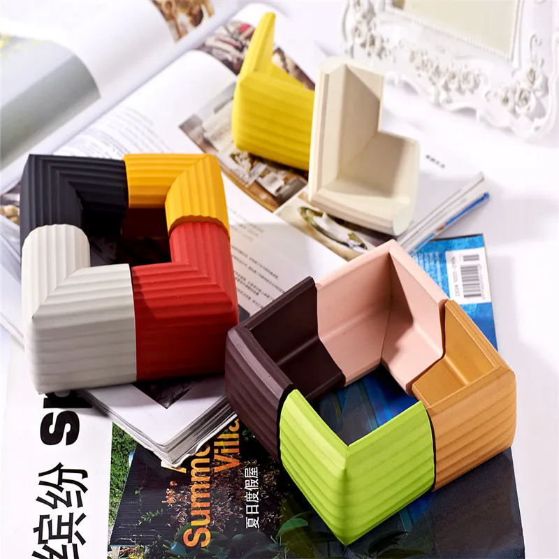 16Pcs Kids Baby Soft Safety Table Corner Edge Protection Cover Baby Children Multicolor U Shape Mini Stripe Corner Guards