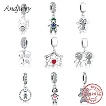 925 пробы серебряные браслеты Pandora, оригинальные бусины, подвески для девушки, бусины для рукоделия, изготовление ювелирных изделий Berloque