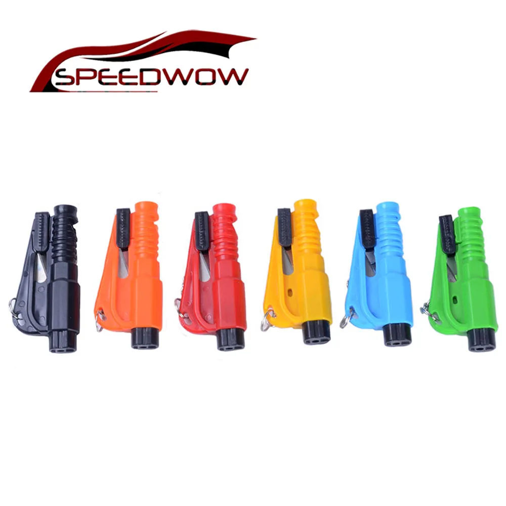 

SPEEDWOW Car Auto Mini Safety Glass Window Breaking Hammer Seat Belt Knife Cutter Emergency Escape Rescue Tool With Keychain