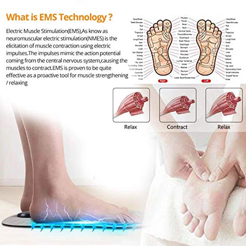 Электрический EMS массажер для ног вибратор для ног беспроводной ABS мышечный Стимулятор для ног физиотерапия унисекс