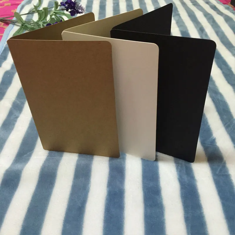 

100pcs Folding DIY Message Card Greeting Cards Kraft White Black cards