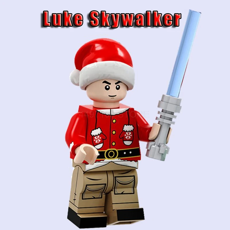 Игрушки блоки Рождество Grinch Санта Клаус StarWars принцесса Эйк Лея Скайуокер C3PO DC Бэтмен Джокер флэш-блоки игрушечные фигурки - Цвет: Luke Skywalker