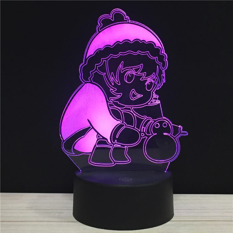 

LED 3D Kids Playing Snowman NightLight Acrylic Night Lamp Light Luminary With Touch And Remote Lamps Lights Decoration Mylamp