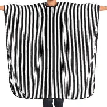 

Black And White Striped Snap Buckle Waterproof Hair Cloth Cloth Hair Cloth Hairdresser Cape Gown Cutting Hair