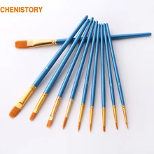 

10Pcs/Set paint by numbers brushes Watercolor Gouache Paint Brushes Different Shape Round Pointed Tip Nylon Hair Painting Brush