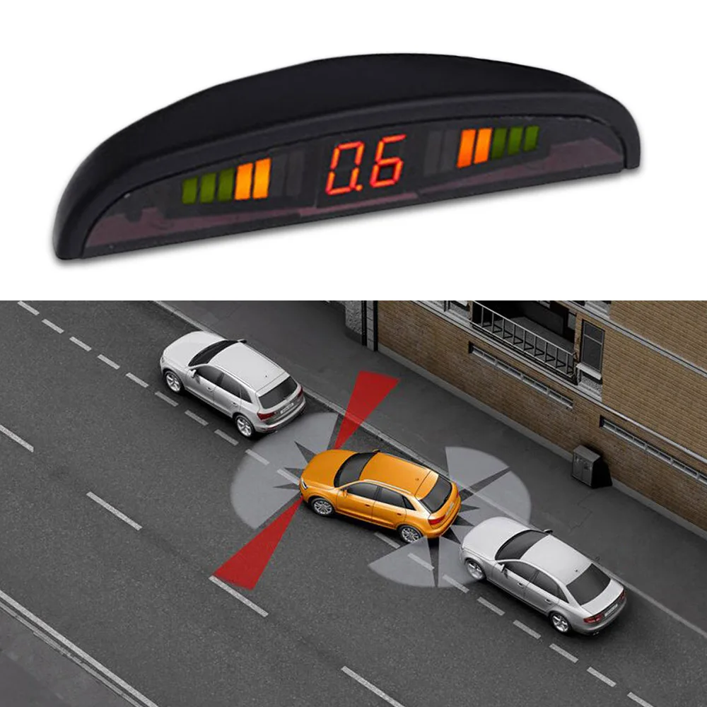 LED Display Car 4 Parking Sensor Reverse Backup Radar System 2021 Kit Alarm F6B0 