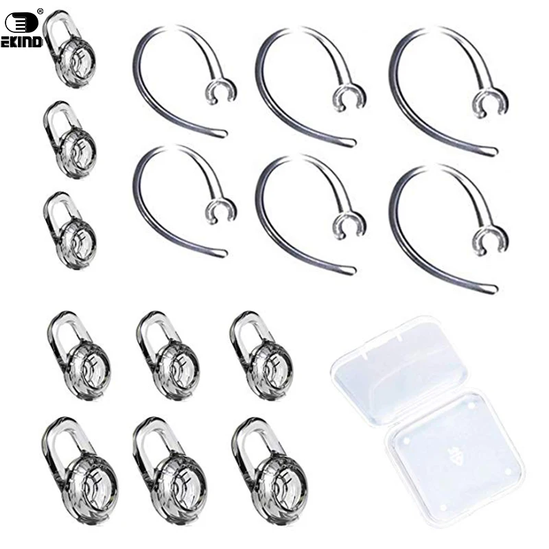 

EKIND SET 6pcs SML Earbuds (6pcs Good Earhooks) for Plantronics Voyager Edge Mobile Bluetooth Wireless Headset Earloops Earclips