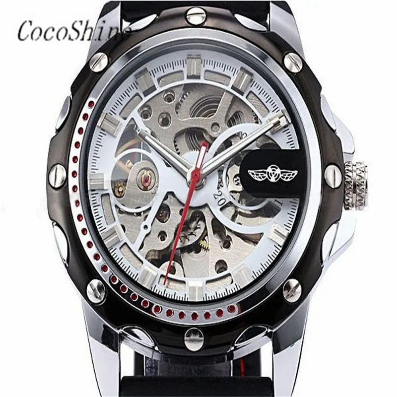 Hot Free shipping Wholesale A 918 High Quality Luxury Men Skeleton Wrist Watches Automatic Winding Mechanical