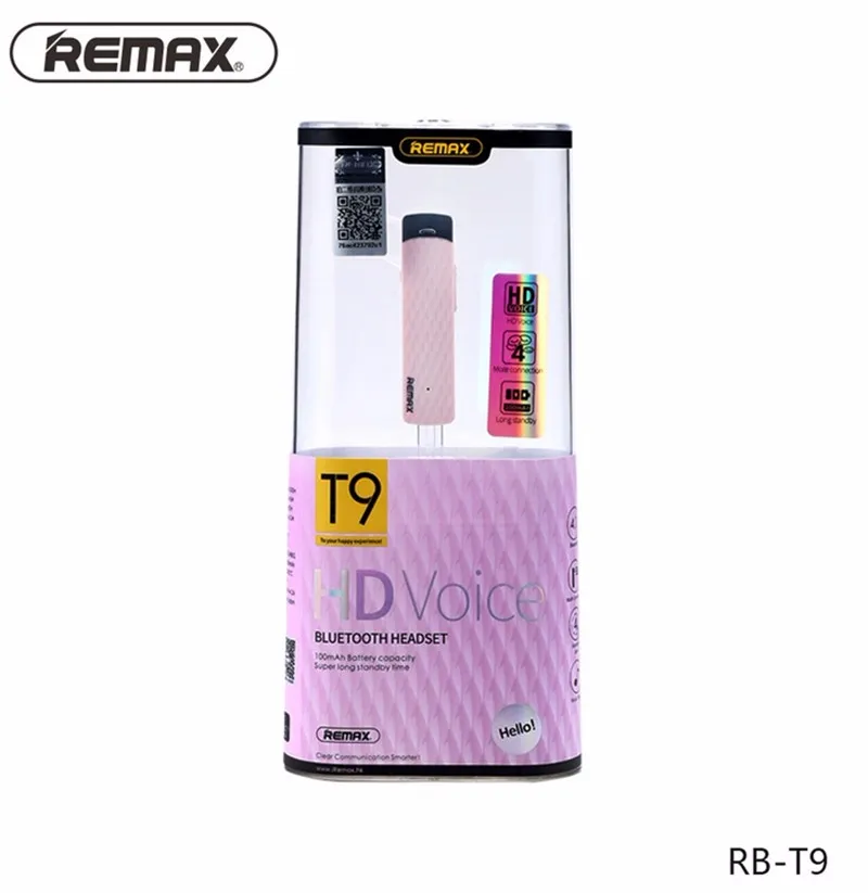 Bluetooth гарнитура Remax T9 беспроводные наушники с голосовыми подсказками на