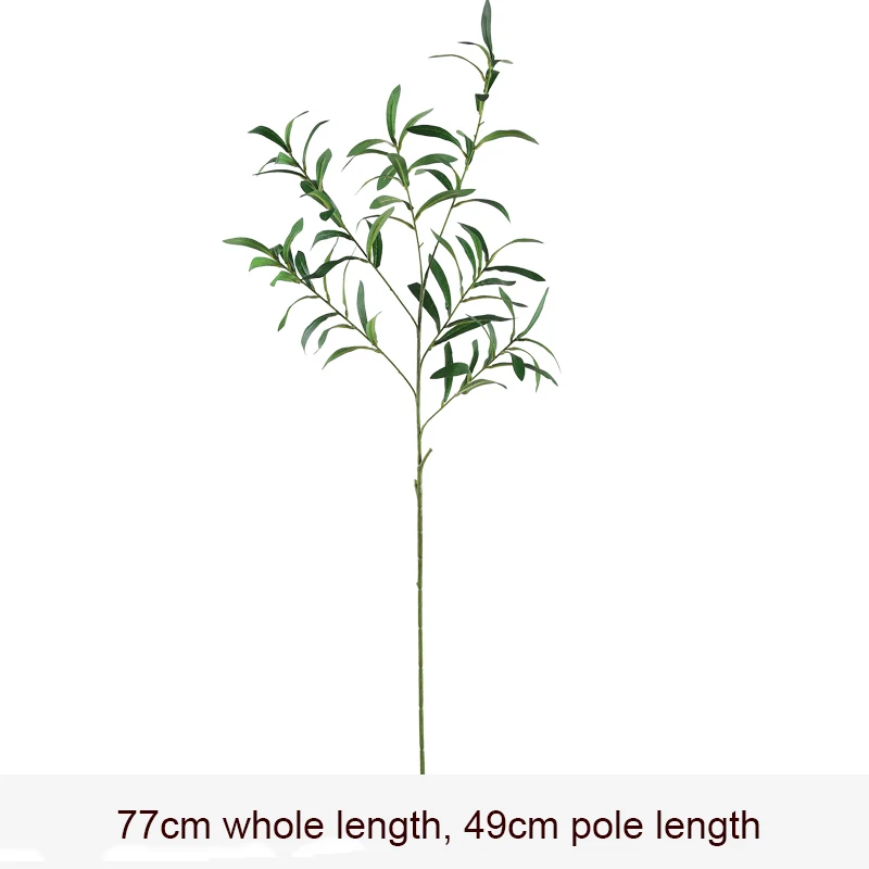yumai Зеленые оливки листья ветки деревьев 6-вилочные растения искусственные украшения - Цвет: Olives branch