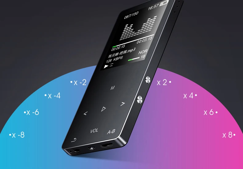 Металлический Bluetooth MP3-плеер 1,8 дюймов сенсорные клавиши fm-радио Запись голоса видео электронная книга тонкий музыкальный плеер без потерь Walkman