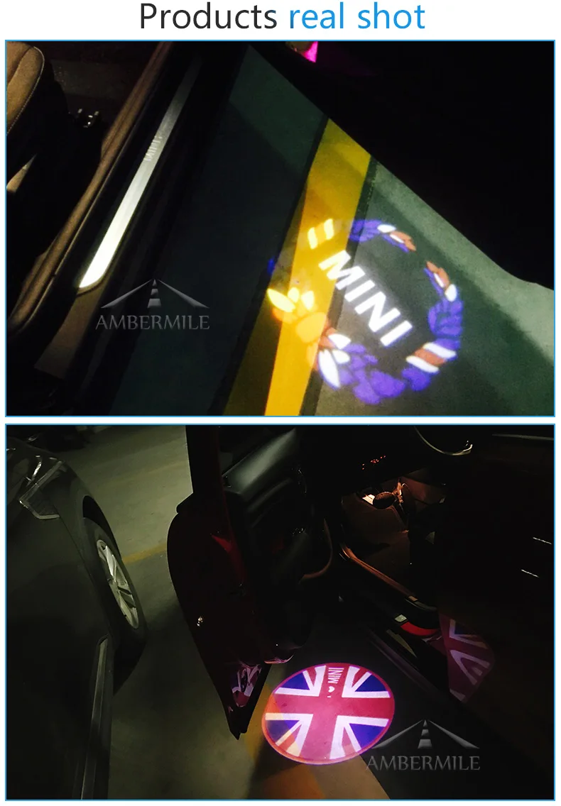  LED Car Door Shadow Light Laser Projector Logo Welcome Lights for Mini Cooper Countryman Accessories Car Styling (7)