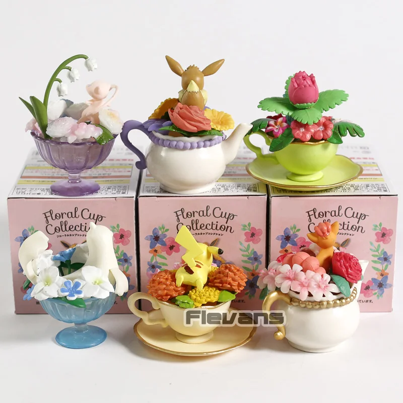Аниме Мультяшные Монстры Цветочная чашка коллекция Dewgong Vulpix Venusaur Eevee Mew ПВХ