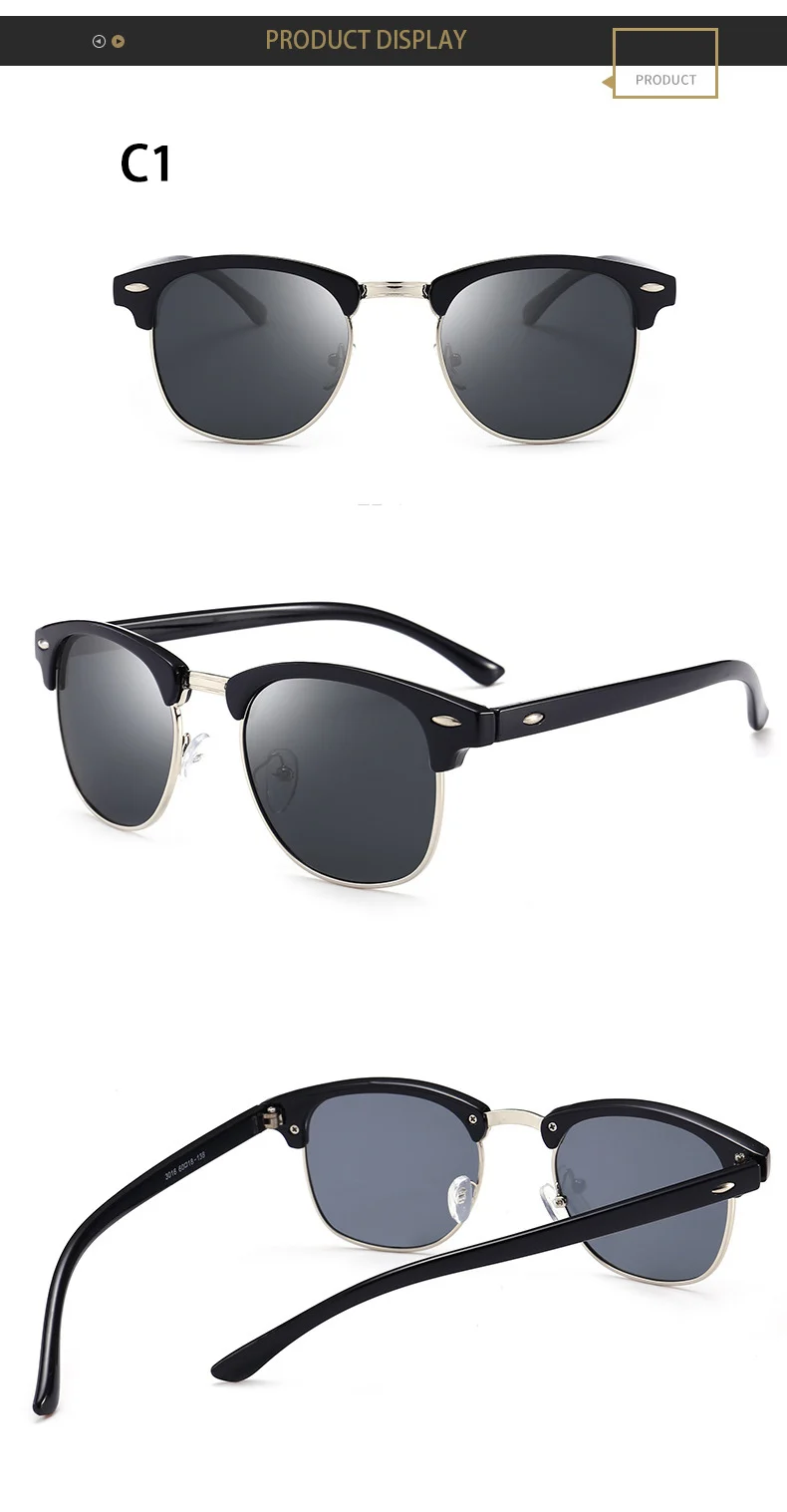 Модные солнцезащитные очки Для мужчин HD поляризованные UV400 Солнцезащитные очки Мужские водительские очки ретро Брендовая Дизайнерская