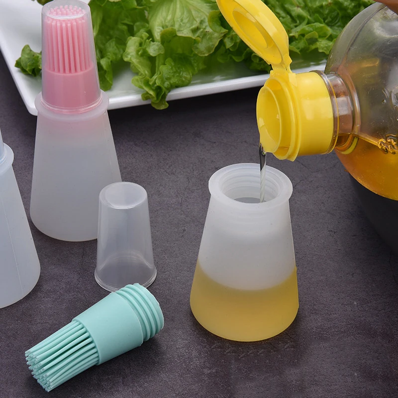 Oil Bottle Silicone Basting Brushes Barbecue Meat Baking Bread Oil Brushes Heat Resistance Barbecue Kitchen Cooking BBQ Tools