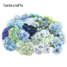 

10 bundles(60 heads) Blue Series Artificial flower Bouquet Christmas Wedding Party Decoration Flowers DIY Materials 027033061C3