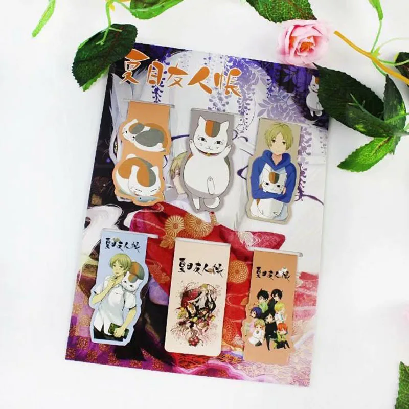 6 шт./упак. Natsume Yuujinchou аниме магнитные закладки мультфильм закладка-магнит студент Kawaii подарок закладки для офиса канцелярские