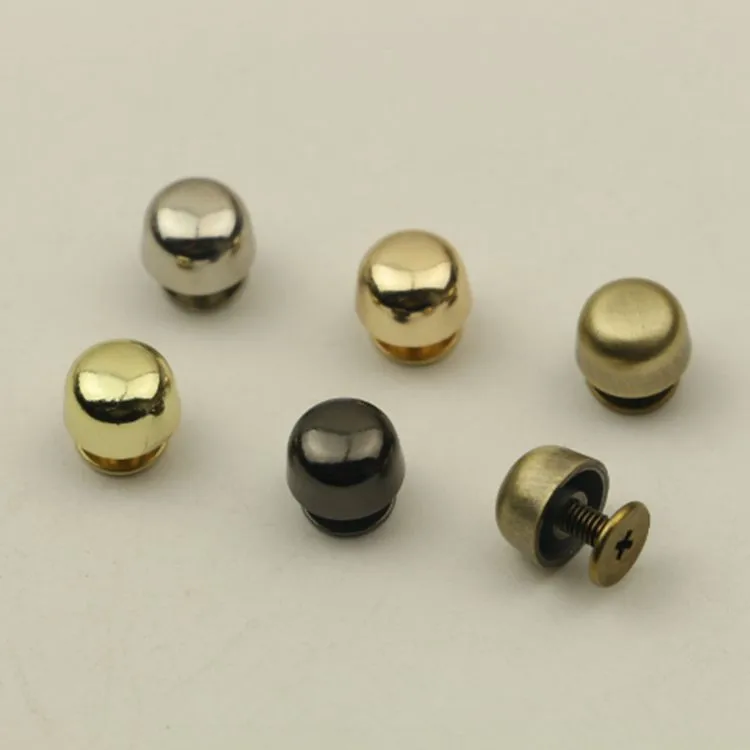 10Pcs Round Rivet Screw For Bags Hardware Handbag Decorative Studs Button Nail Metal Buckles Snap Hook Leather Craft Accessories