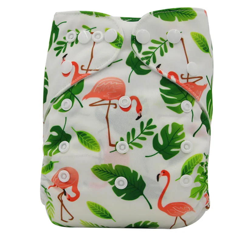 

Ohbabyka Cloth Diapers Baby Couche Lavable Flamingo Pineapple Print Panties Reusable Baby Nappies Adjustable Washable Diapers