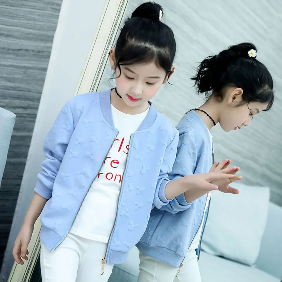  Baby Girls Jackets Spring Autumn Outwear For Children Jacket Kids O-Neck Warm Outerwear Coat For Gi