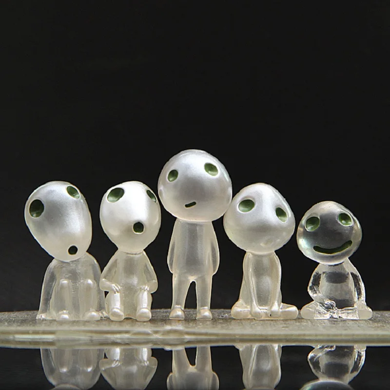 

5pcs/set Princess Mononoke Luminous Tree Elves PVC Action Figure Model Toy Anime Transparent Sprite Collection Display Juguetes