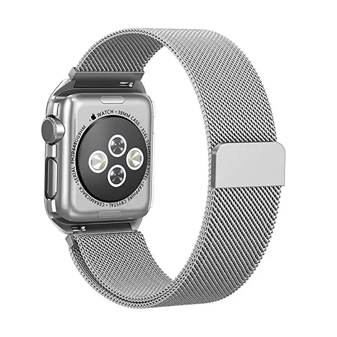Миланская петля+ металлическая рамка для iWatch Apple Watch 38 мм 40 мм 42 мм 44 мм серия 4 3 2 1 соединитель из нержавеющей стали ремешок