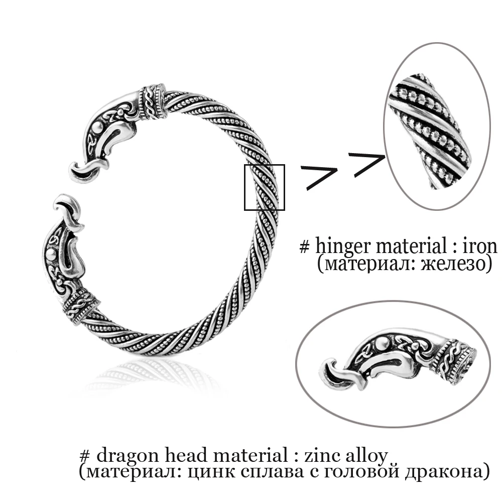 LIKGREAT винт ногтей браслет украшение в готическом стиле панк для мужчин женщин античное серебро золото Цвет Браслет Викинг животное манжета браслет подарок