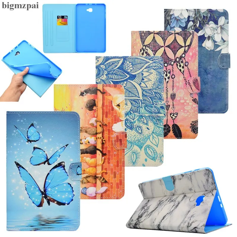 

Cover Case For Samsung Galaxy Tab A A6 10.1 T585 T580 SM-T585 T580N Smart Wake/Sleep PU Leather Flip Stand Case With Card Slot